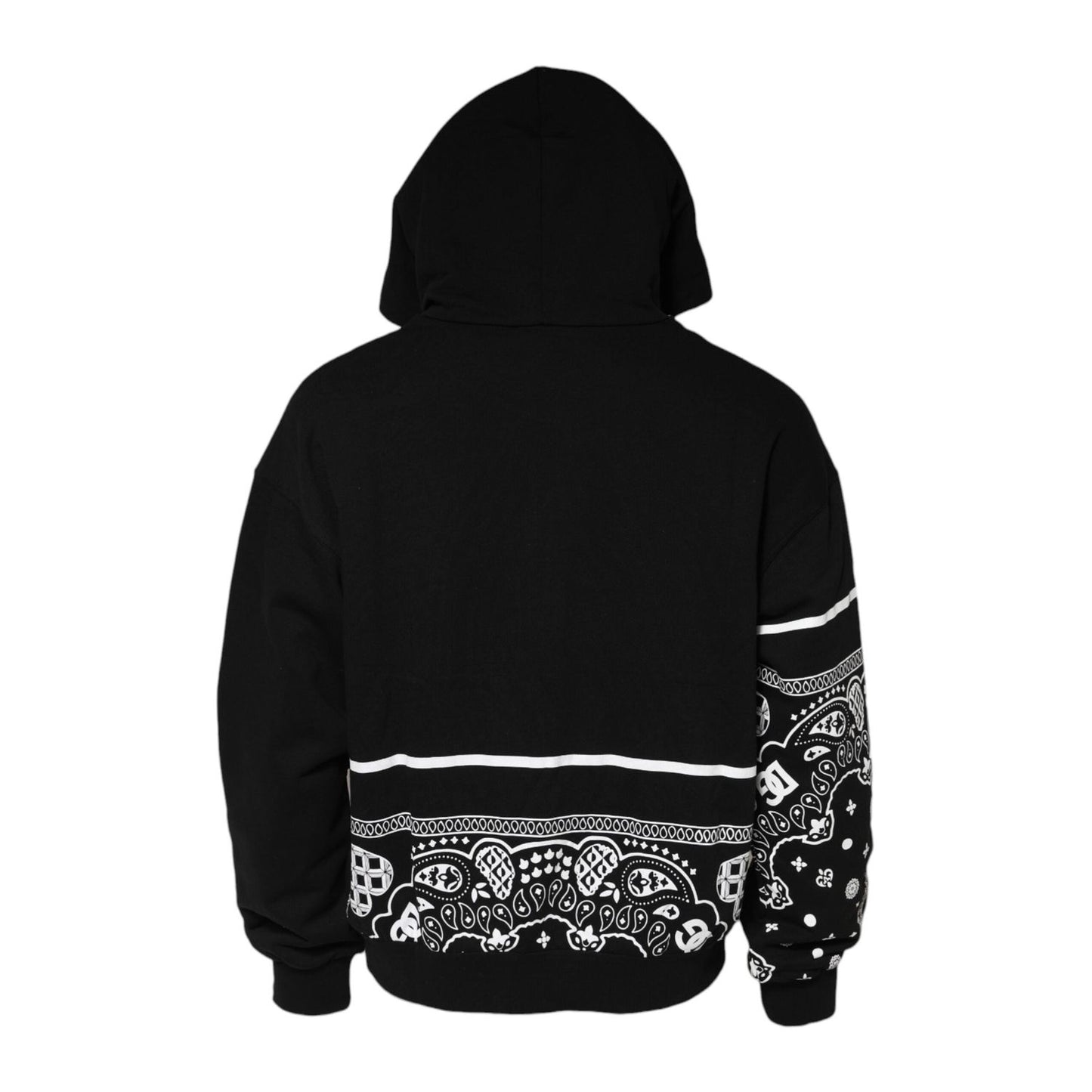 Dolce & Gabbana Black Bandana Hooded Men Sweatshirt Sweater TSH90616-52