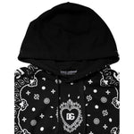 Dolce & Gabbana Black Bandana Hooded Men Sweatshirt Sweater TSH90750-50