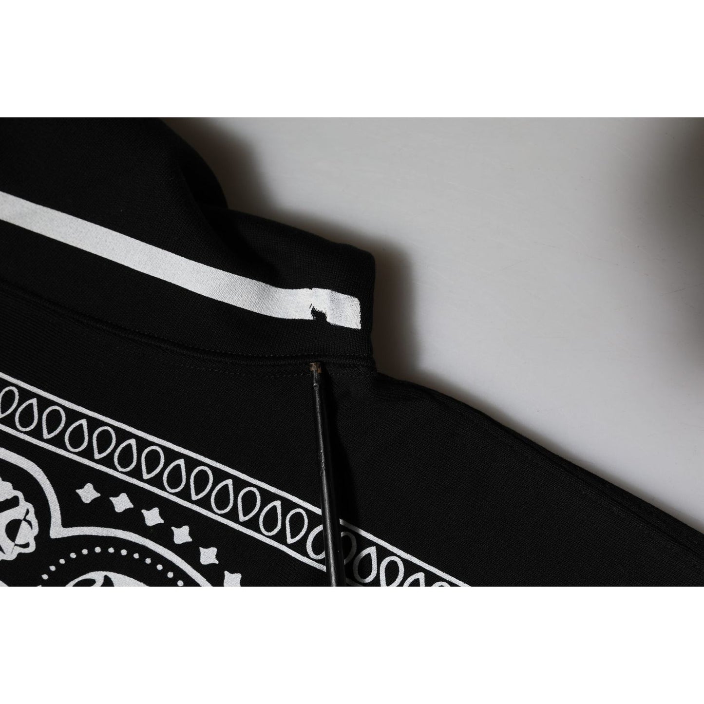 Dolce & Gabbana Black Bandana Hooded Men Sweatshirt Sweater TSH90750-50