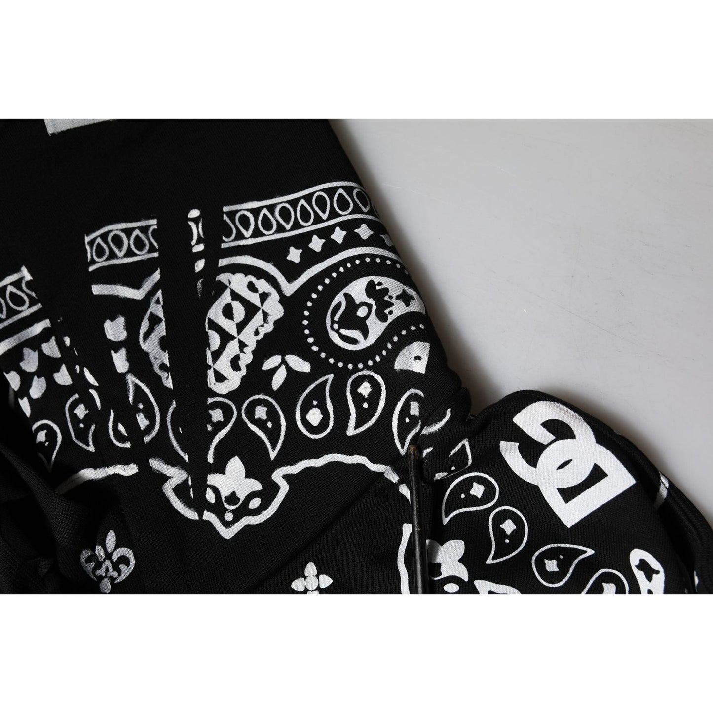 Dolce & Gabbana Black Bandana Hooded Men Sweatshirt Sweater TSH90750-50