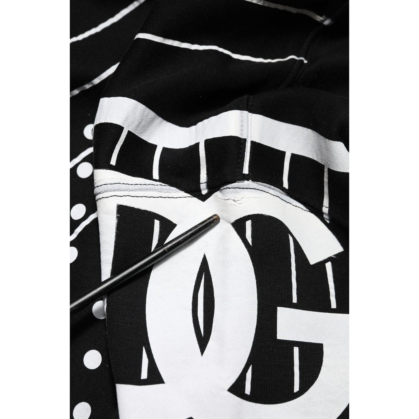 Dolce & Gabbana Black Stripes Hooded Men Sweatshirt Sweater TSH90751-48