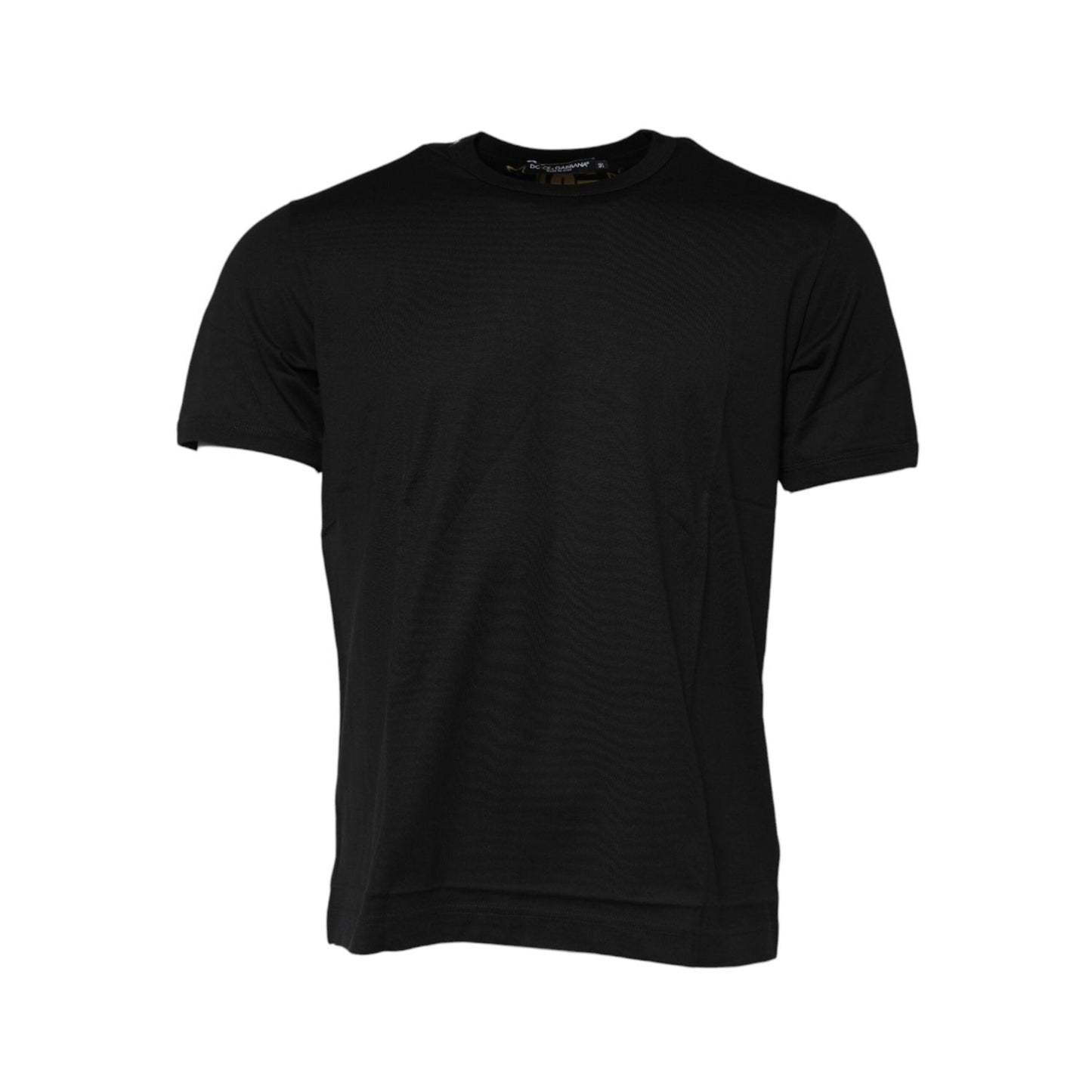 Dolce & Gabbana Black Cotton Logo Print Crew Neck T-shirt TSH91017-46