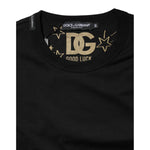 Dolce & Gabbana Black Cotton Logo Print Crew Neck T-shirt TSH91017-46