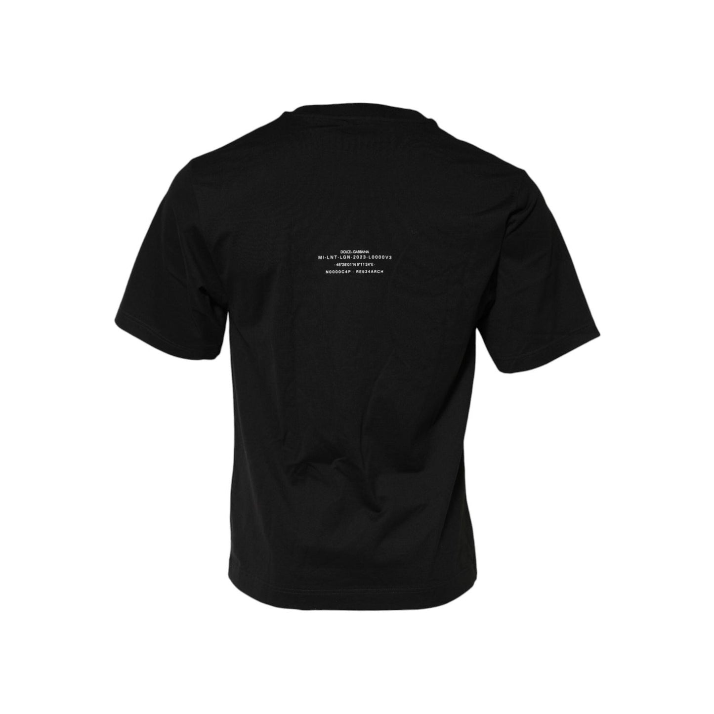 Dolce & Gabbana Black DG Vib3 Print Cotton Crew Neck T-shirt TSH91022-44