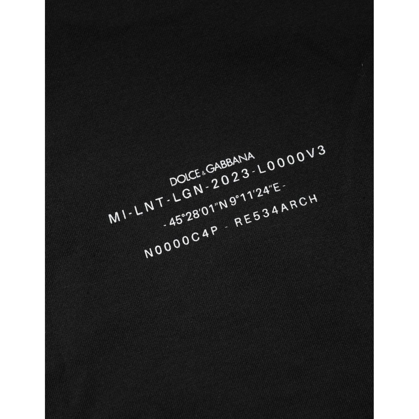 Dolce & Gabbana Black DG Vib3 Print Cotton Crew Neck T-shirt TSH91022-44