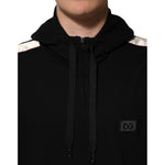 Dolce & Gabbana Black Cotton Plaque Track Cardigan Sweater TSH90783-44
