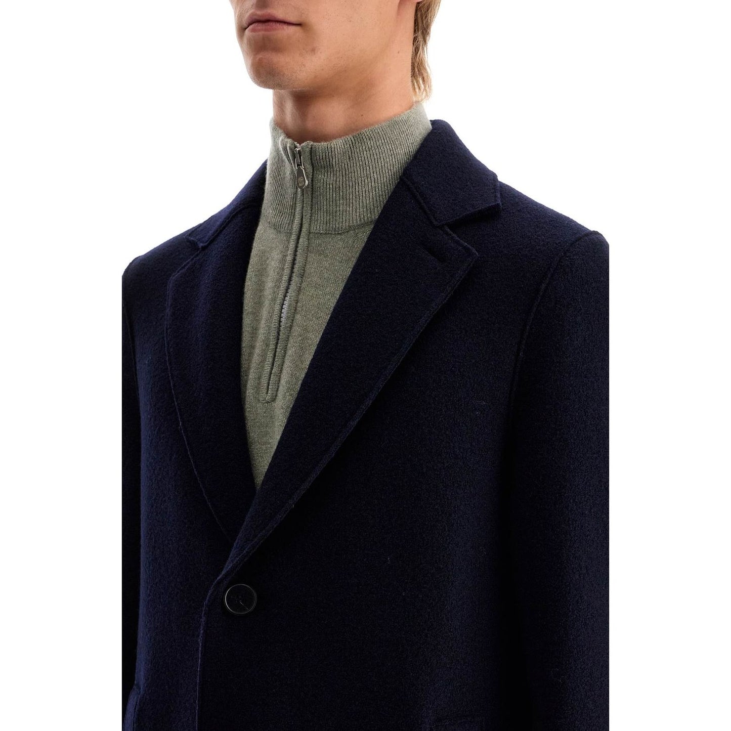 Harris Wharf London single-breasted wool coat in boiled Jackets Harris Wharf London Black