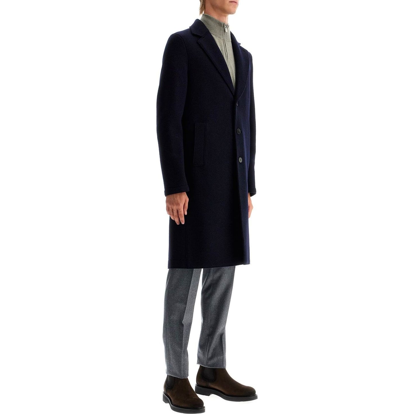Harris Wharf London single-breasted wool coat in boiled Jackets Harris Wharf London Black