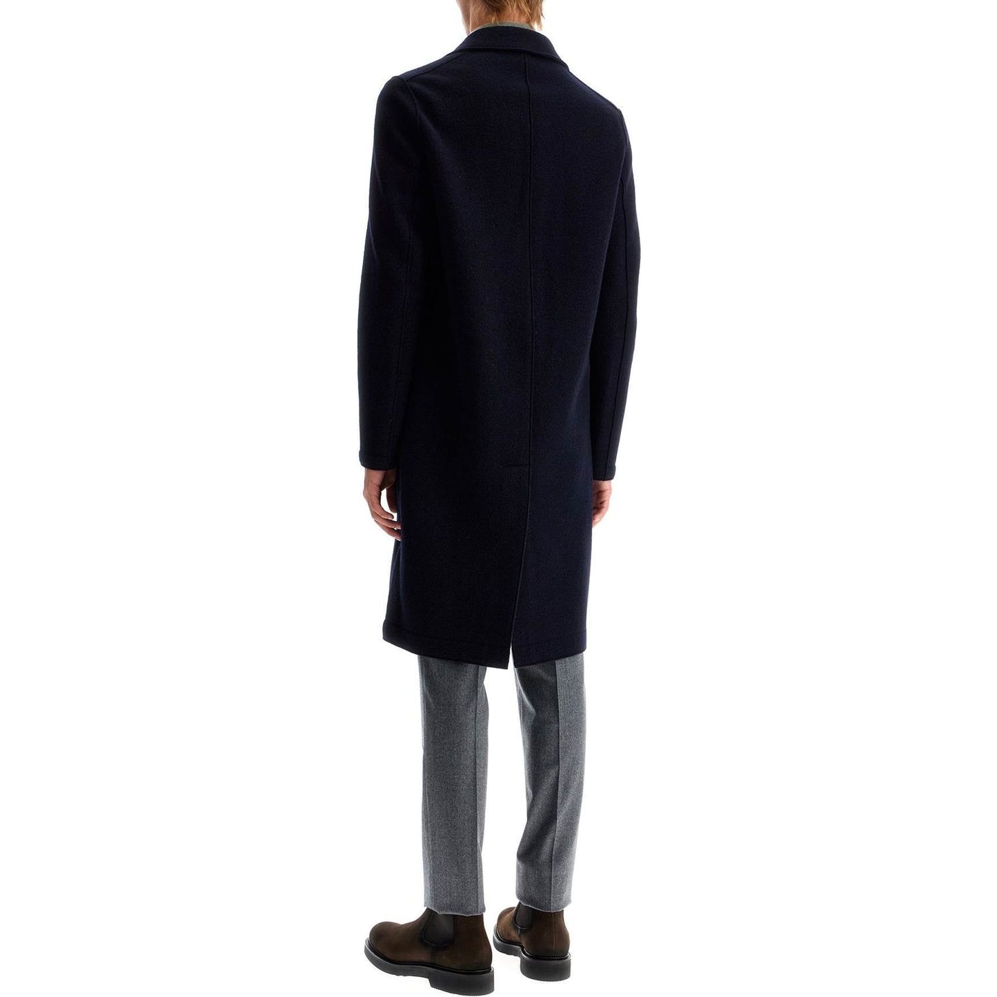 Harris Wharf London single-breasted wool coat in boiled Jackets Harris Wharf London Black
