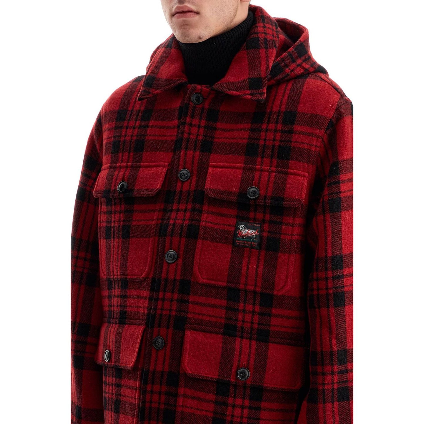 Woolrich plaid cruiser hooded jacket