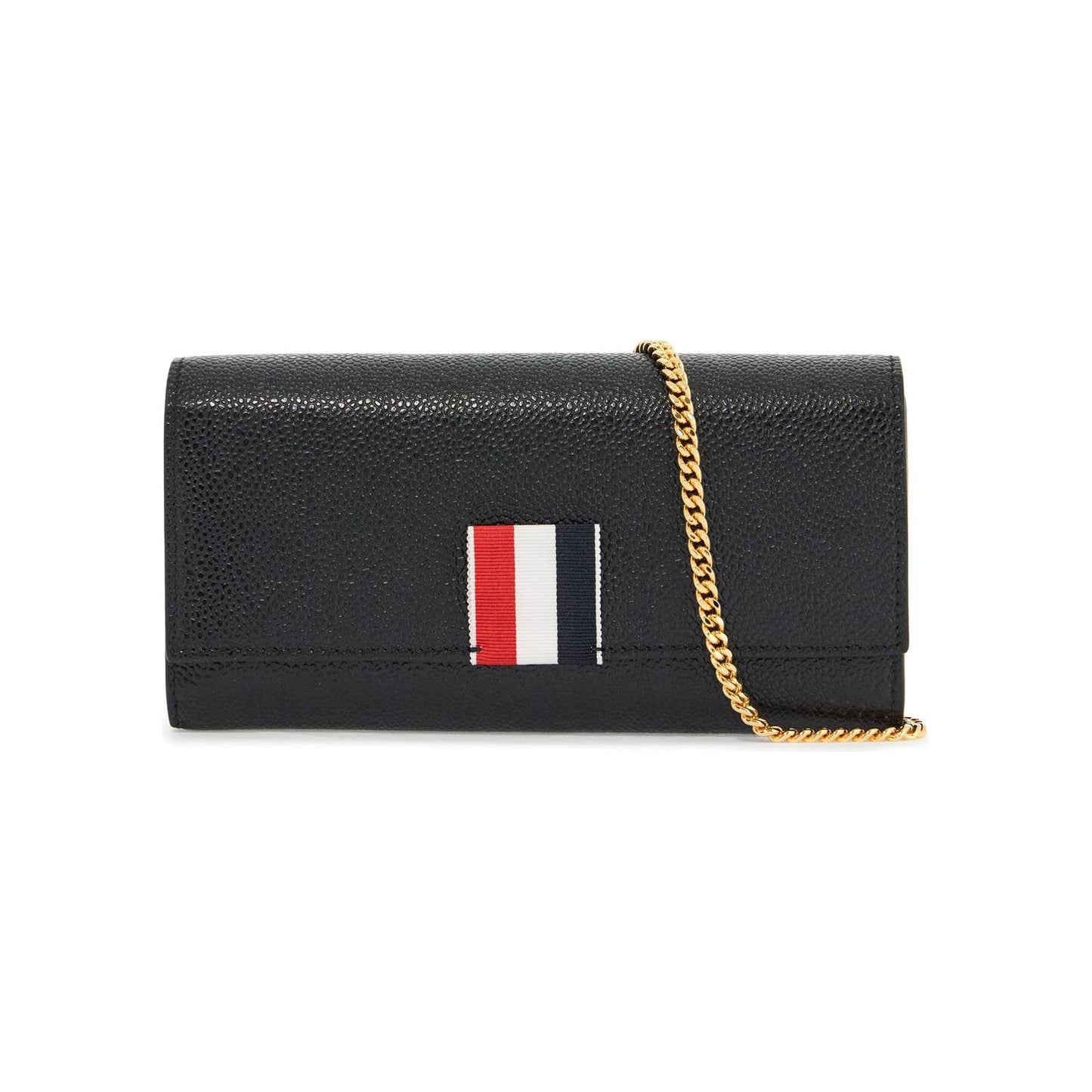 Thom Browne black calfskin chain wallet with rwb detail Wallets Thom Browne Dark Slate Gray