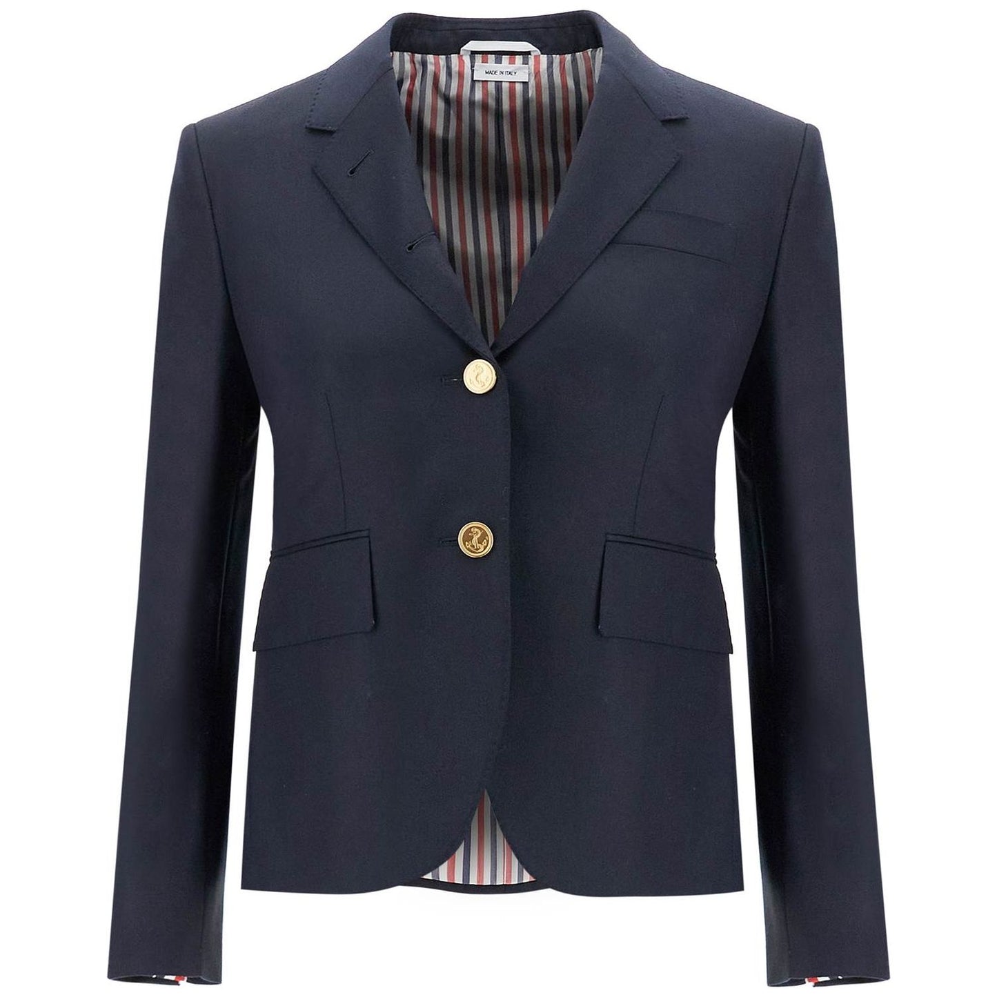 Thom Browne single-breasted cropped jacket in 120's wool