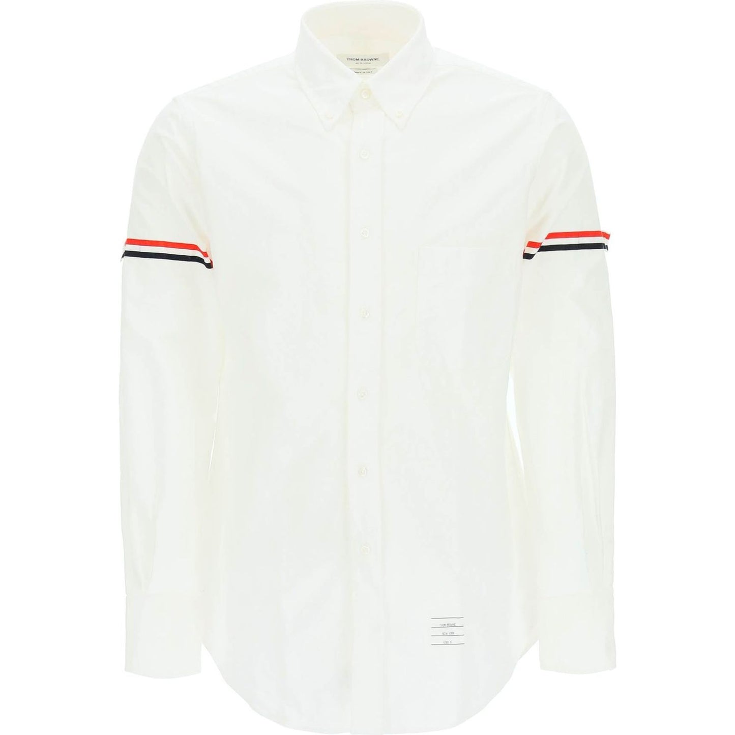 Thom Browne oxford button-down shirt with rwb armbands