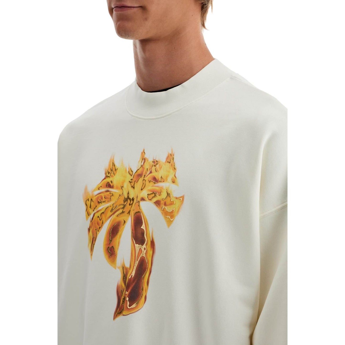 Palm Angels 'burning palm oversized sweat Topwear Palm Angels Gray