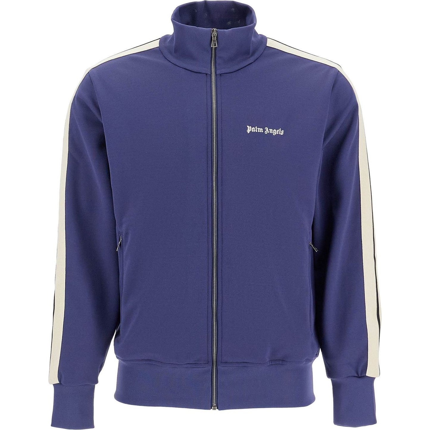Palm Angels contrast band track jacket with nine words Topwear Palm Angels Dark Slate Blue