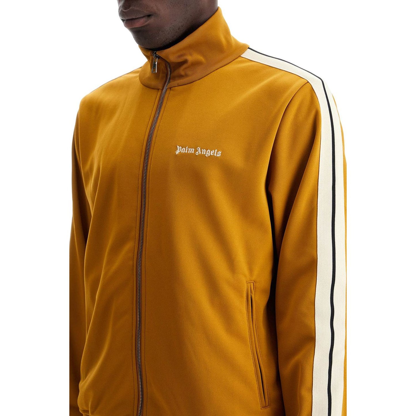 Palm Angels 'track sweatshirt with contrasting bands Topwear Palm Angels Saddle Brown