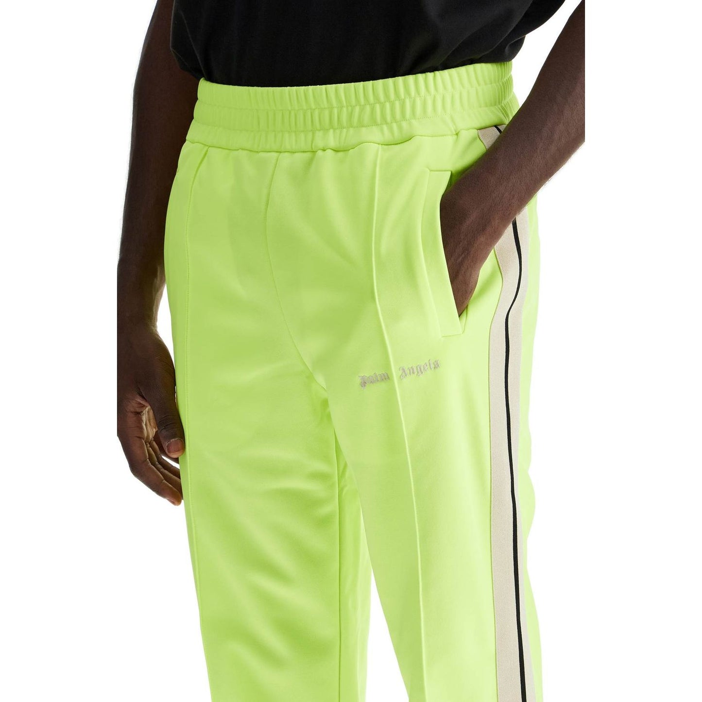 Palm Angels contrast band joggers with track in Trousers Palm Angels Dark Khaki