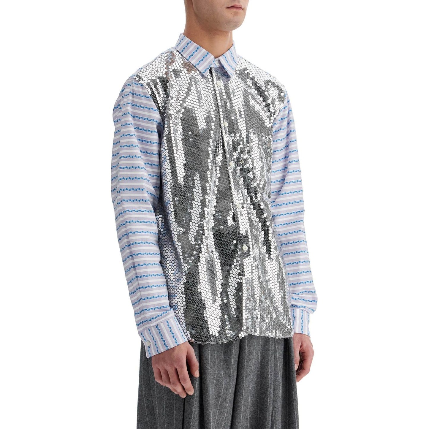 Comme Des Garcons Homme Plus jacquard shirt with sequ
