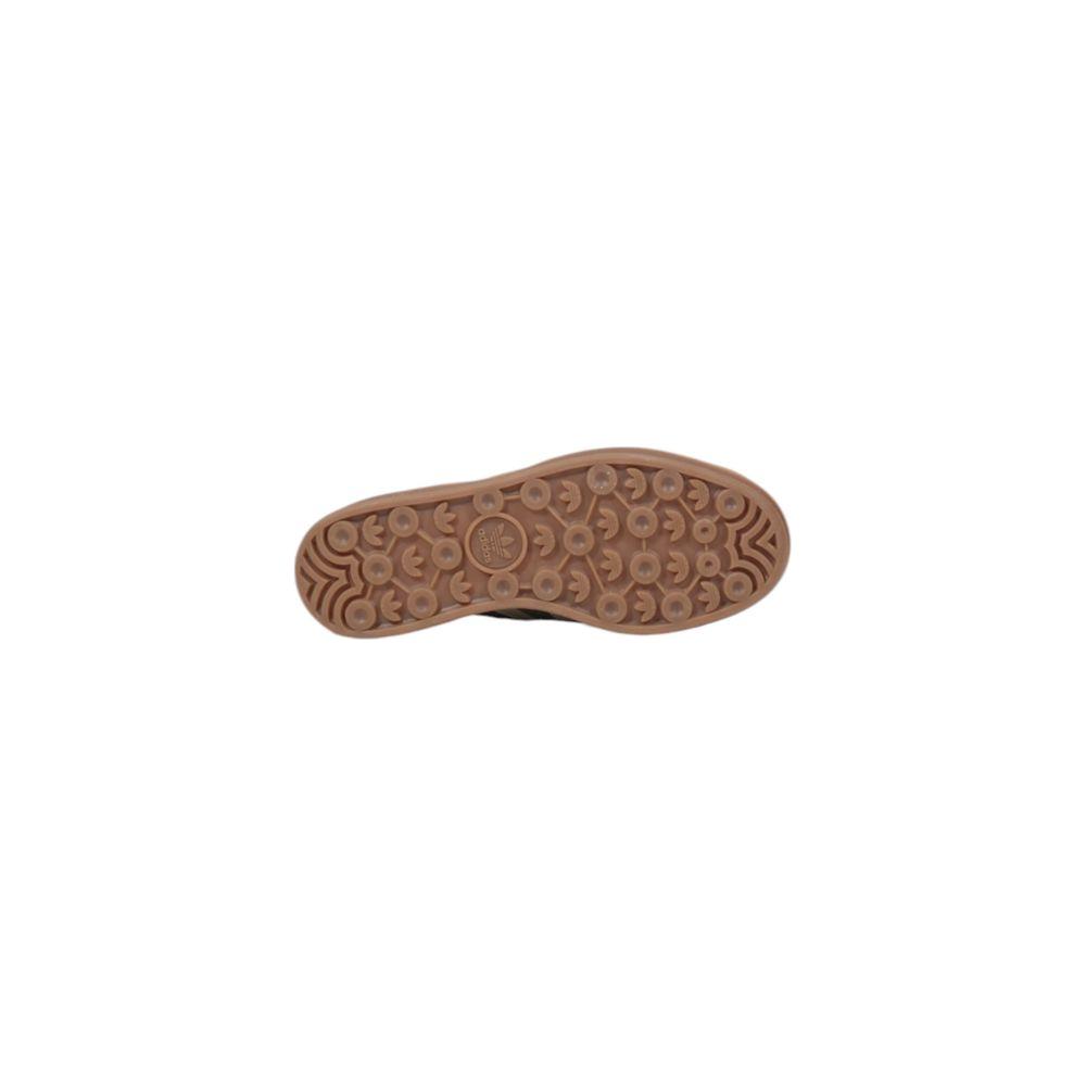 Bottom sole view of Adidas Gazelle Bold W suede leather sneaker featuring unique tread pattern for grip and durability.