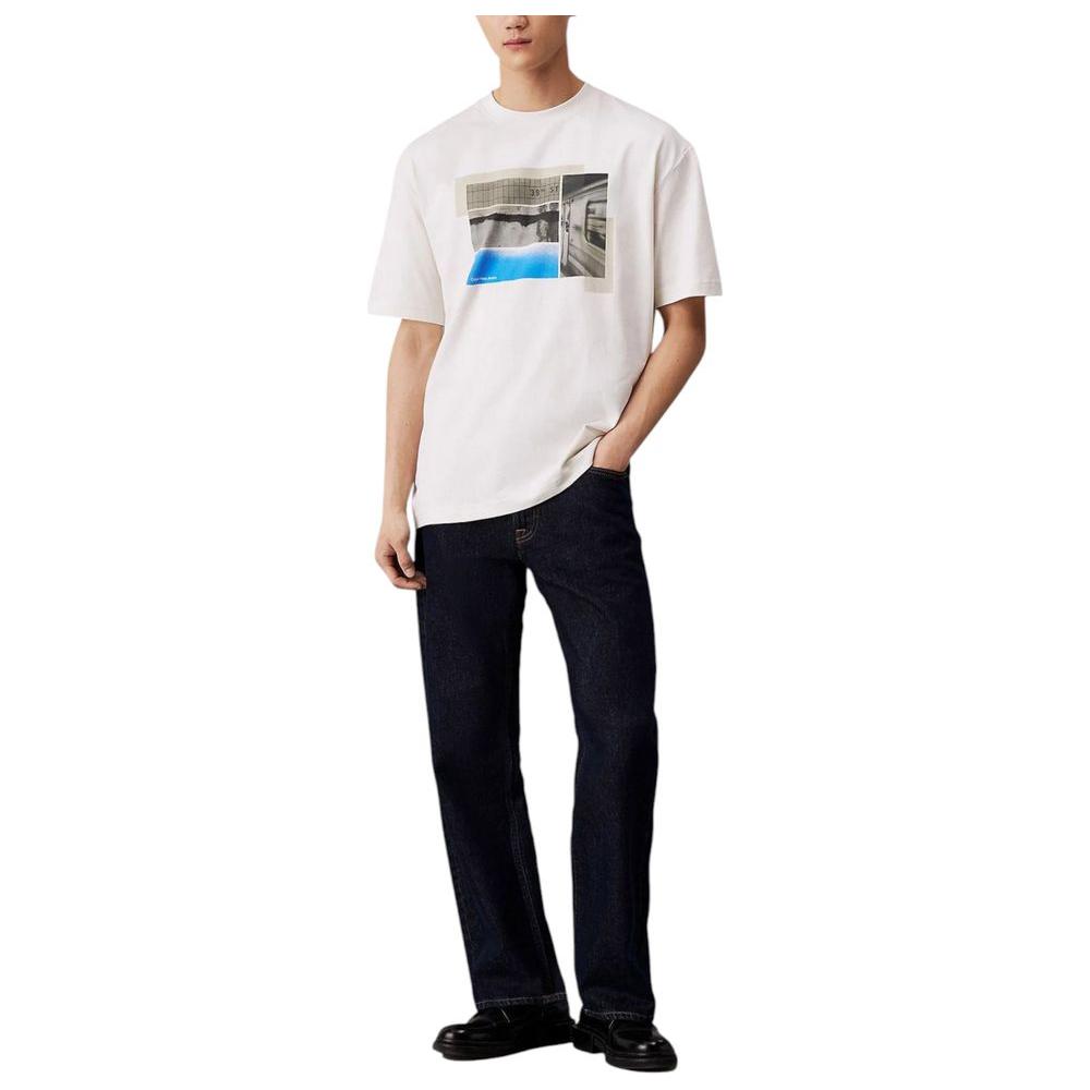 Calvin Klein Jeans Cream Cotton T-Shirt