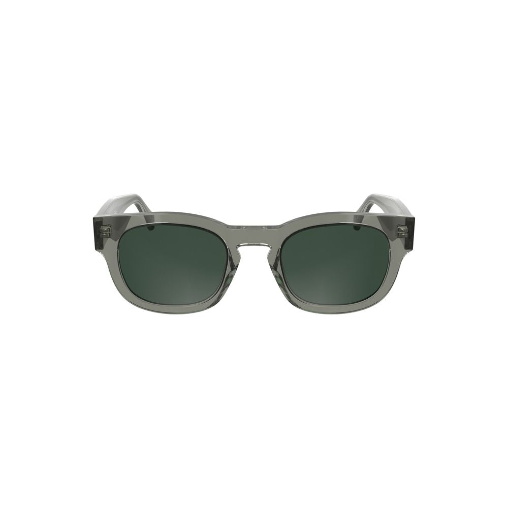 Calvin Klein brown acetate women's sunglasses with smoke lenses and round shape, offering chic, durable style and sun protection.