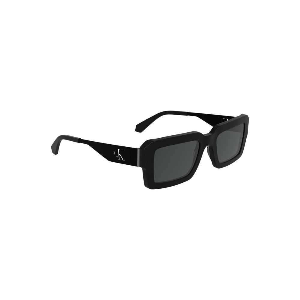 Calvin Klein Black Acetate Women Sunglasses with Rectangular Lenses, Modern and Chic Design