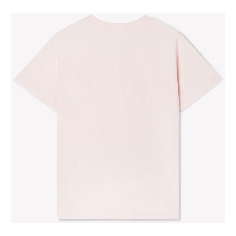 Back view of pale pink Casablanca cotton T-shirt with crew-neck and tennis club print, showcasing its relaxed fit.
