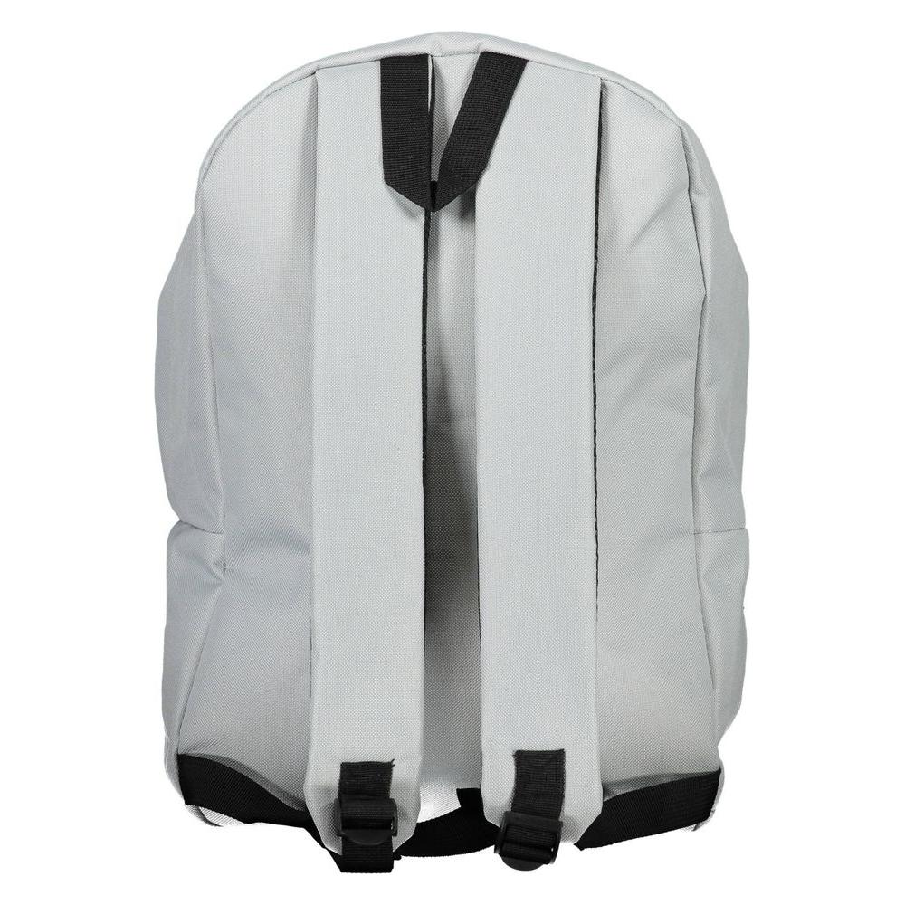 Back view of Norway 1963 gray polyester men's backpack with adjustable straps and a sleek design, showcasing modern sophistication.