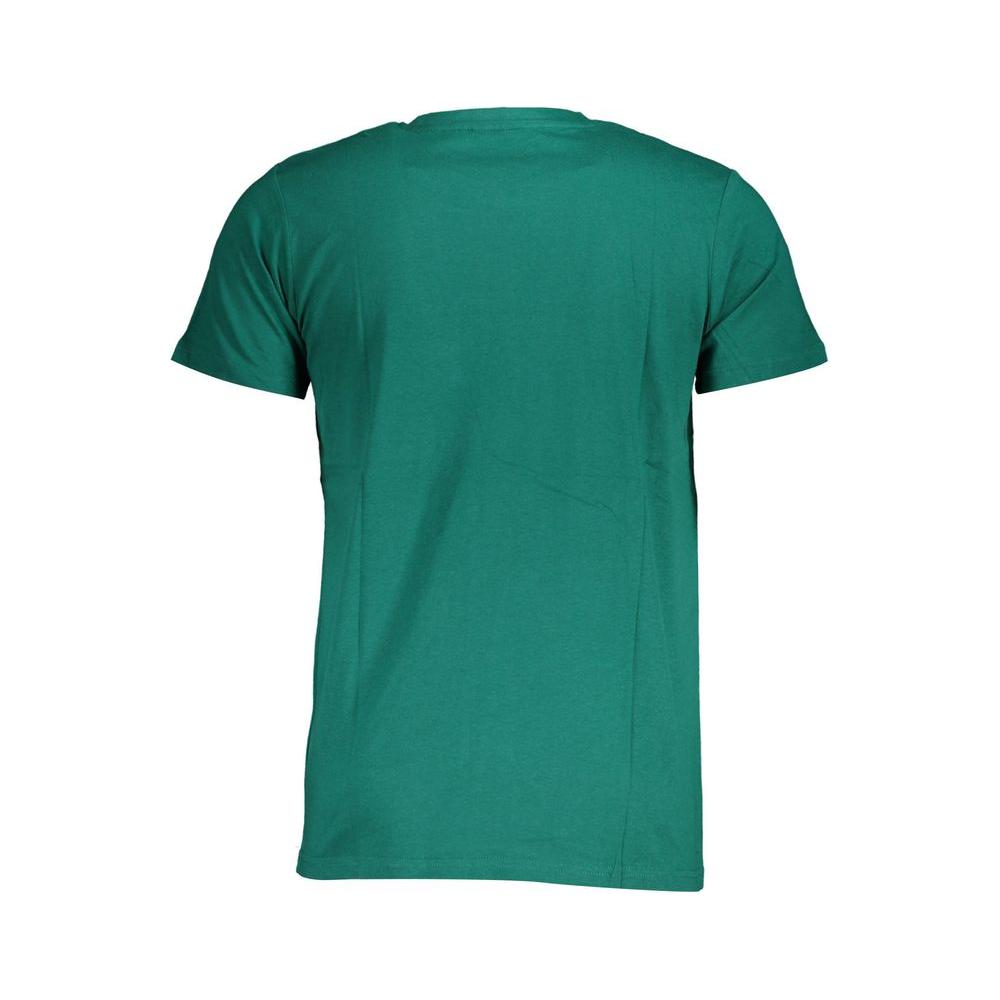 Green cotton men's t-shirt, 'Norway 1963', showcasing minimalist design and comfort, perfect for urban fashion.