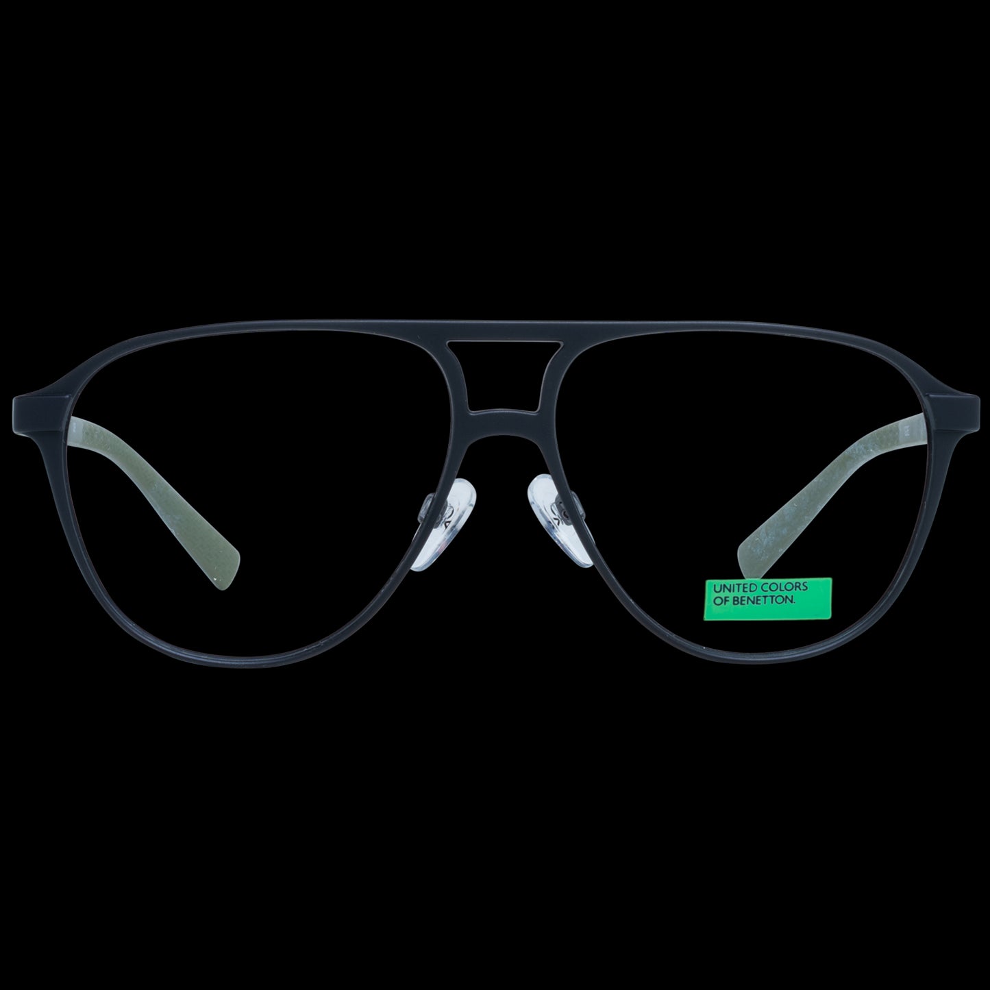 Gent's Benetton MOD. BEO1008 56001 Eyeglasses, Stylish Black Aviator Frame, Modern Eyewear for Men