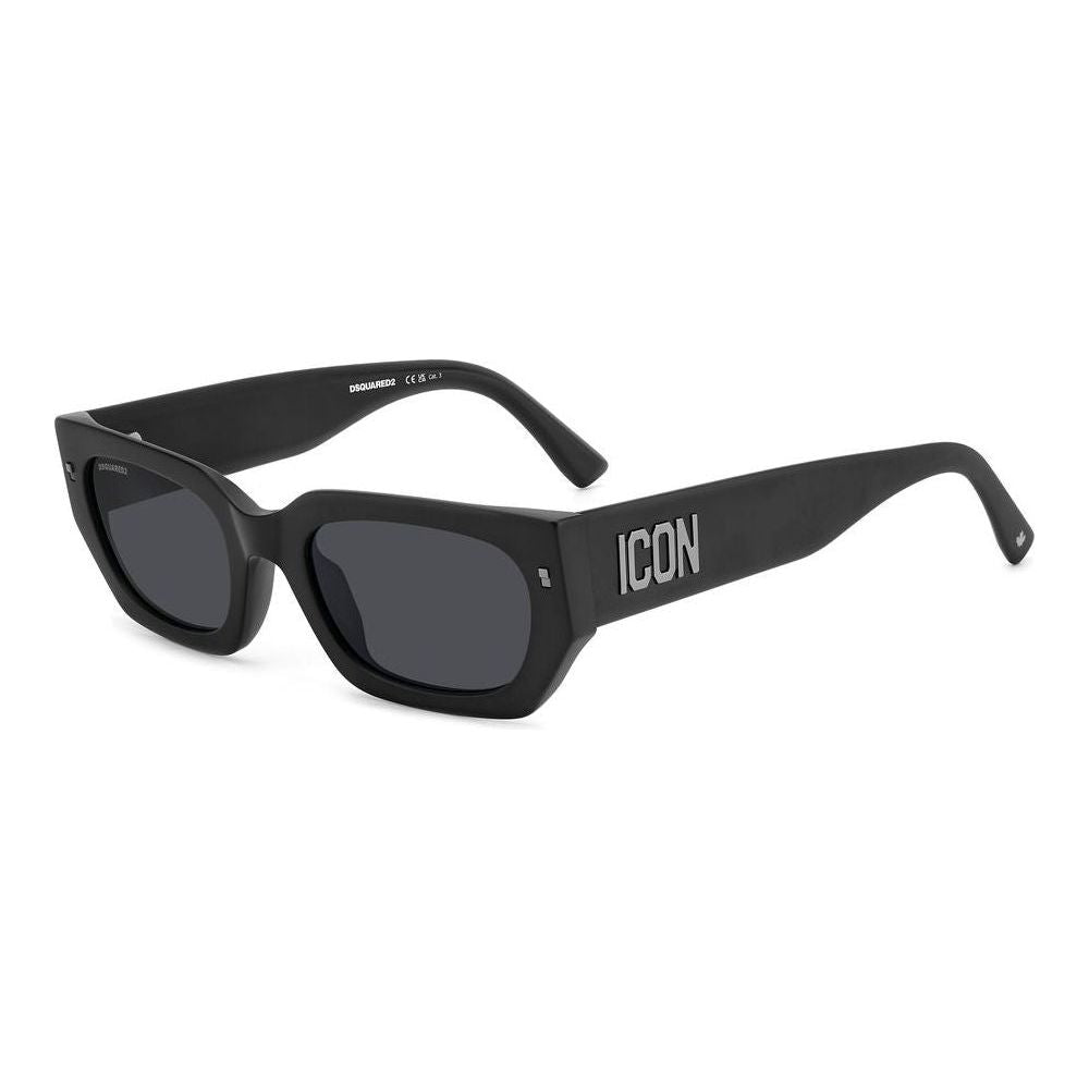 DSQUARED2 ICON women's sunglasses made of acetate, model 0017_S, featuring bold black frames designed for a stylish look.