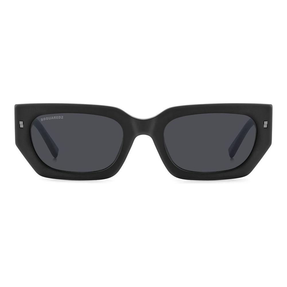 DSQUARED2 MOD. ICON 0017_S women's acetate sunglasses with rectangle lenses and black frame.