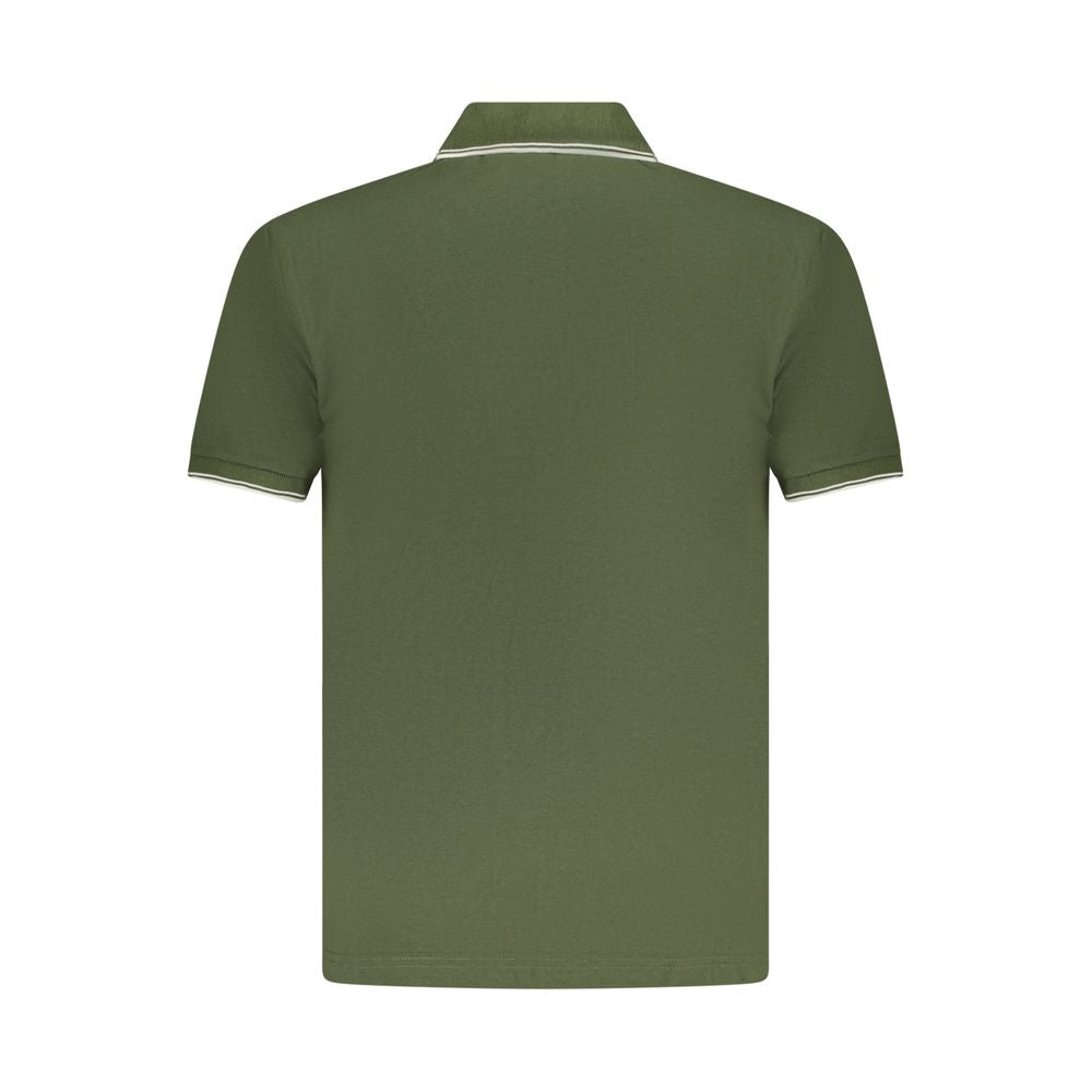 Back view of U.S. Grand Polo Green Cotton Men Polo Shirt showcasing design and color. Ideal for casual or smart-casual occasions.