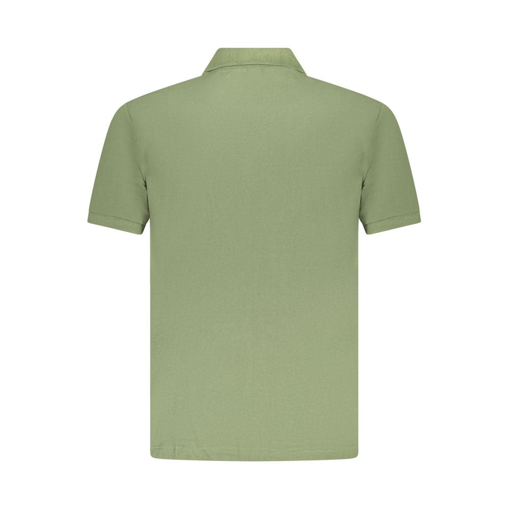 Back view of U.S. Grand Polo green cotton men's polo shirt showcasing elegant design for modern gentlemen.