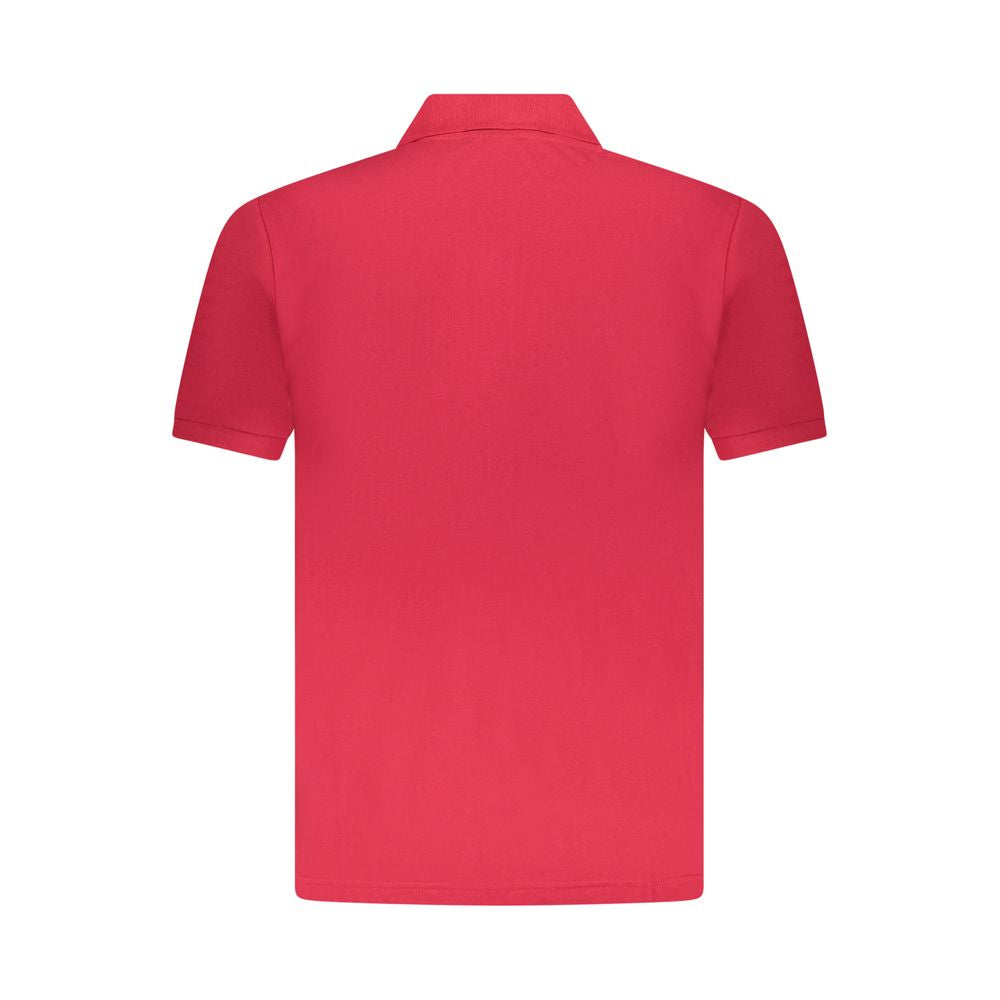 Back view of U.S. Grand Polo Red Cotton Men's Polo Shirt featuring short sleeves and classic collar, perfect for casual outings.