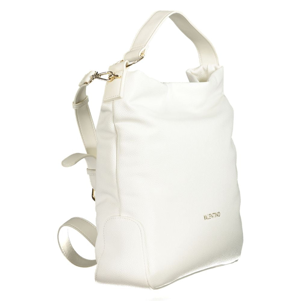 Valentino Bags white polyethylene handbag with shoulder strap, eco-friendly and stylish for women. Chic, sustainable fashion accessory.