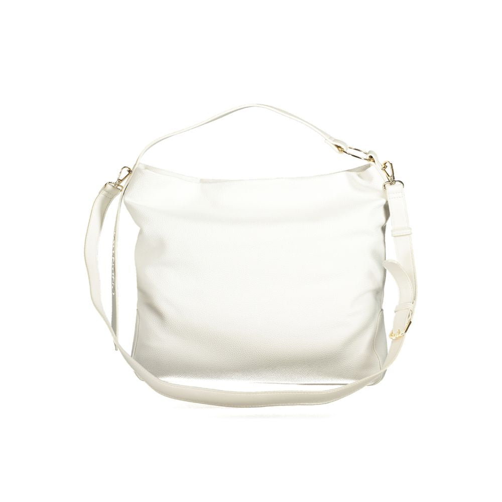 Valentino Bags white polyethylene women handbag with handle and adjustable shoulder strap, luxury eco-friendly accessory