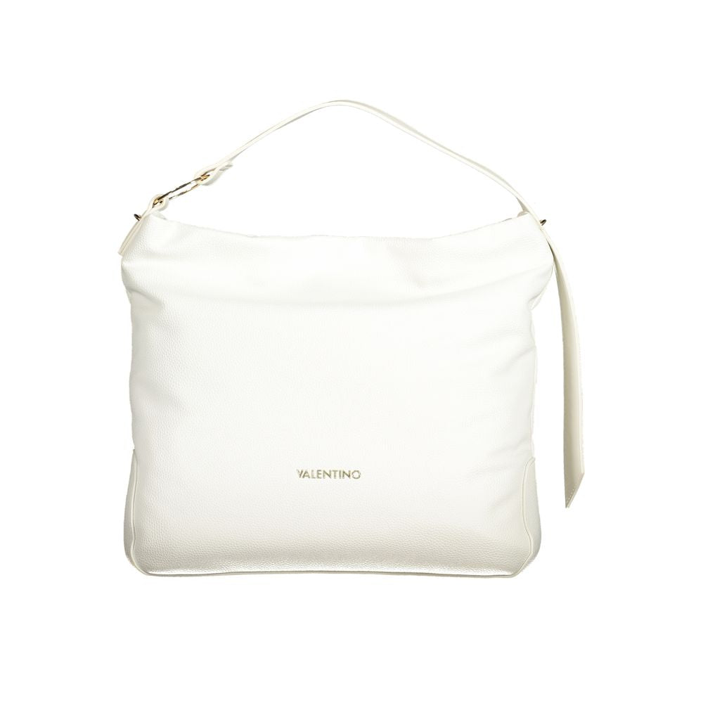 Valentino Bags white polyethylene handbag with handle and shoulder strap, eco-friendly luxury for women.