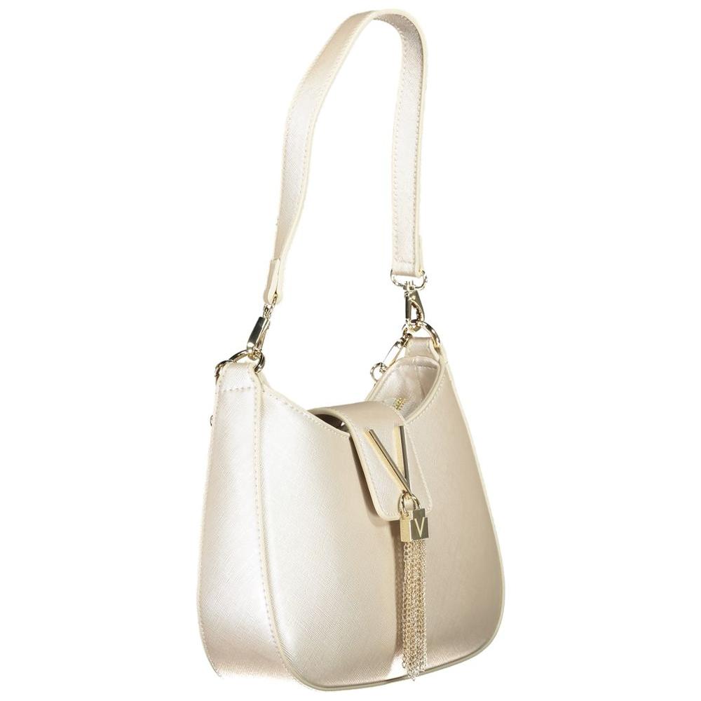 Valentino Bags silver handbag with chain strap, removable shoulder handle, and zip closure for versatile elegance.