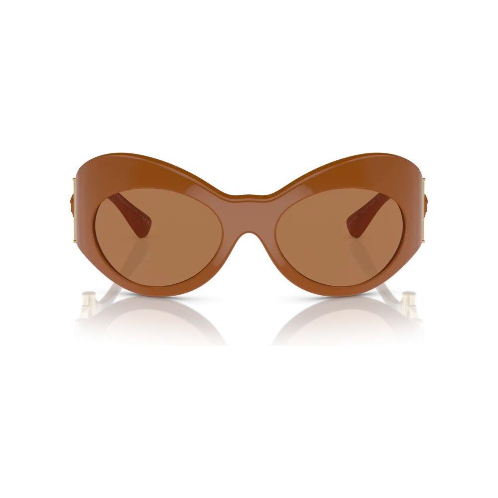 Versace women's brown acetate sunglasses VE4462 with 58mm lenses, elegant design, UV protection, perfect for stylish outdoor wear.