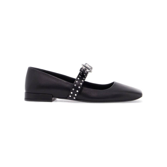 Versace gianni ribbon studded baller Flat Shoes Versace Dark Slate Gray