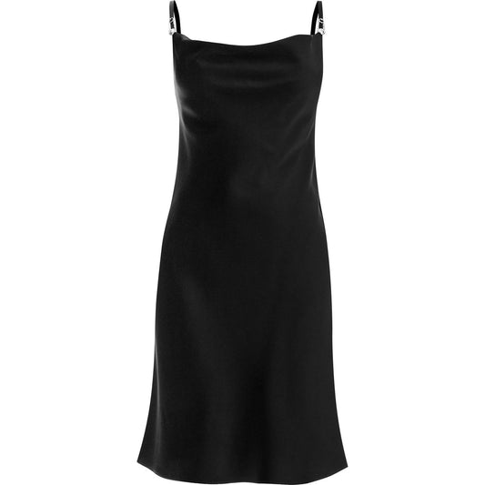 Versace satin mini dress with safety pin detail Dresses Versace Black
