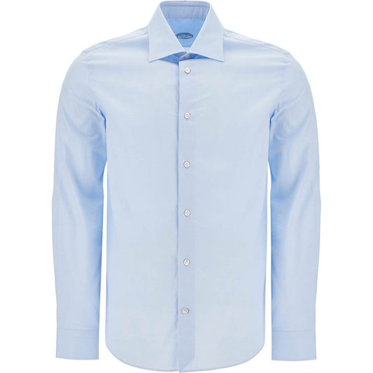 VINCENZO DI RUggIERO slim fit twill shirt for men Shirts VINCENZO DI RUggIERO Light Gray