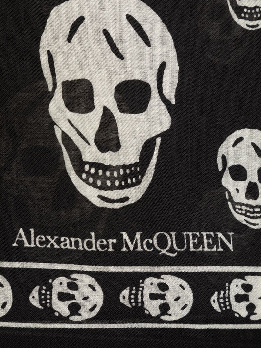 Alexander McQueen Scarfs Black Scarves Hats & Gloves Alexander Mcqueen Black