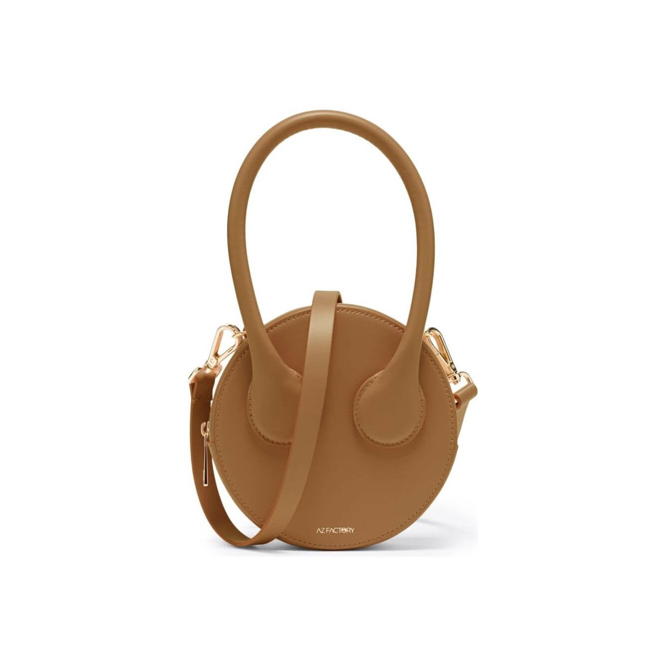 Front view with bag zipped and handles upright.