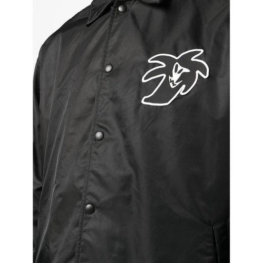 Palm Angels Jackets Black Jackets Palm Angels Dark Slate Gray