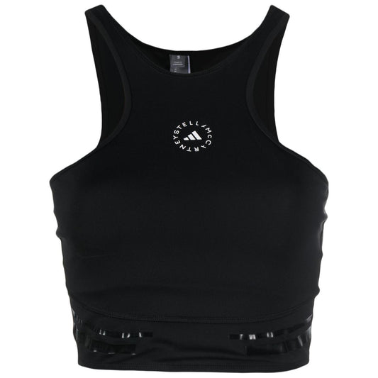Adidas By Stella McCartney Top Black Topwear Adidas By Stella McCartney Black