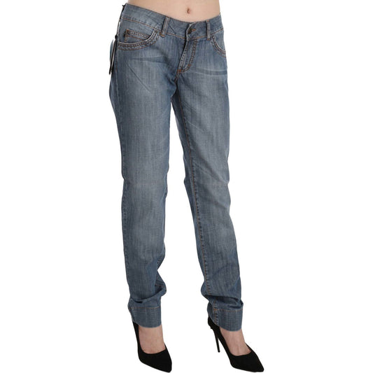 Just Cavalli Chic Blue Washed Slim Fit Denim Jeans Just Cavalli Dim Gray