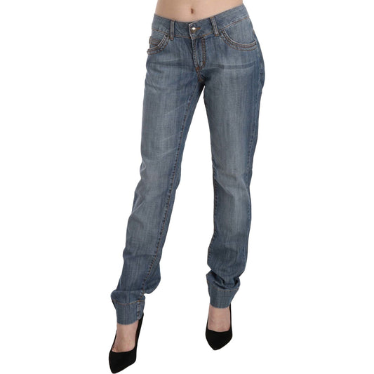 Just Cavalli Chic Blue Washed Slim Fit Denim Jeans Just Cavalli Dim Gray