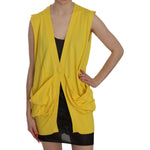 PINK MEMORIES Yellow 100% Cotton Sleeveless Cardigan Top Vest TSH3462-42